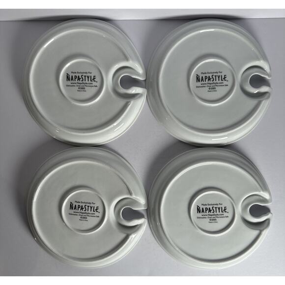 Set of 4 FESTA DI VINO PLATES From NAPA STYLE IN BOX Plates Hold Wine Stems - Picture 3 of 5